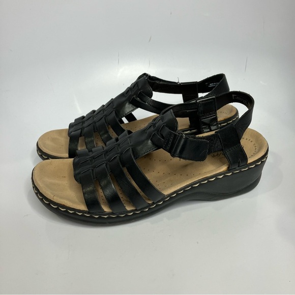 Collection by Clarks Lexi bridge sandals black leather women’s size 10 boho - Picture 6 of 8